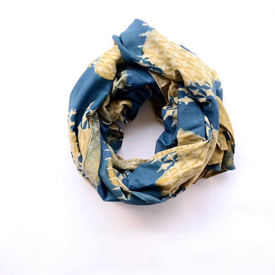 Ira Handmade Block Print Large Scarf by Ichcha
