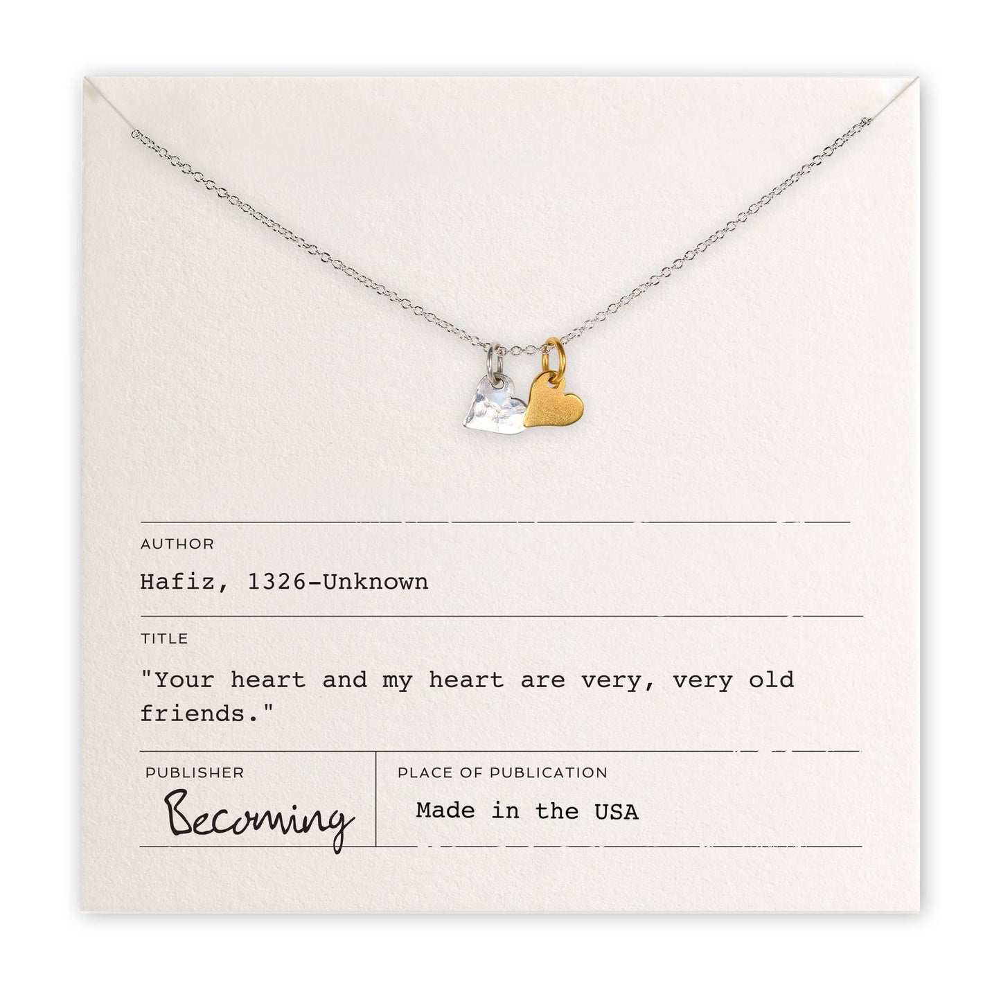 Tiny Hearts Gold Vermeil & Sterling Silver Necklace by Becoming Jewelry