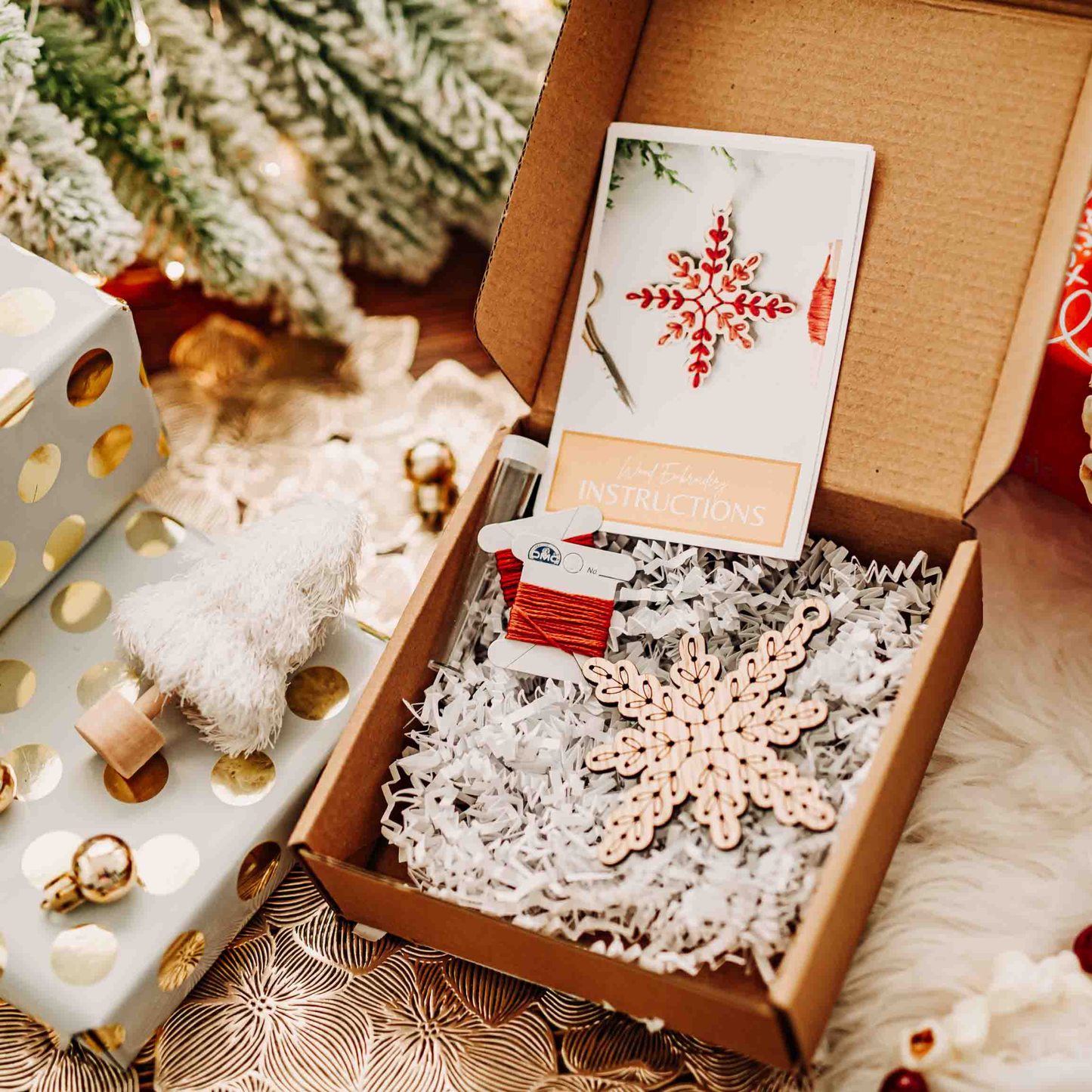 Vintage Snowflake Ornament Embroidery DIY Kit by The HNB House