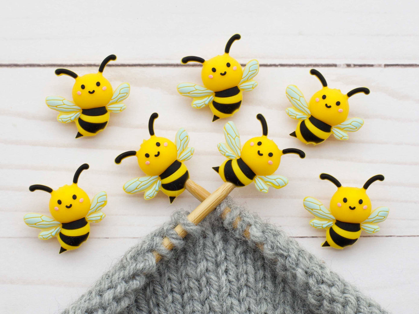 Bumble Bee Stitch Stoppers from Fox & Pine Stitches