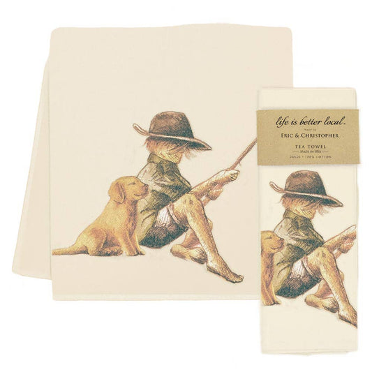 Child with Puppy Tea Towel from Eric and Christopher
