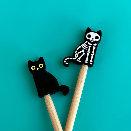 Skeleton Cat Stitch Stoppers from Comma Craft Co
