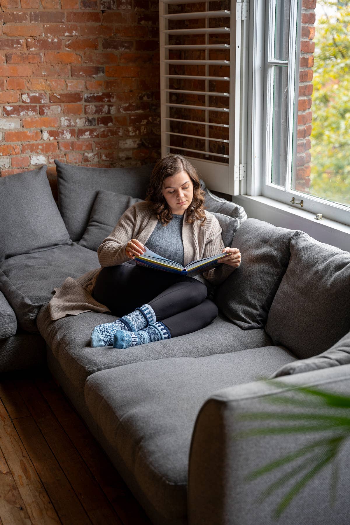 Snowdrop Cotton Crew Socks by Solmate Socks