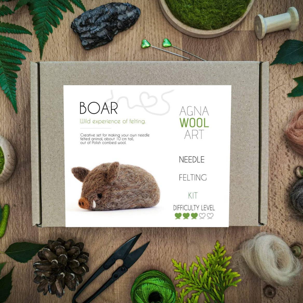Boar Needle Felting Kit by Benzie Design