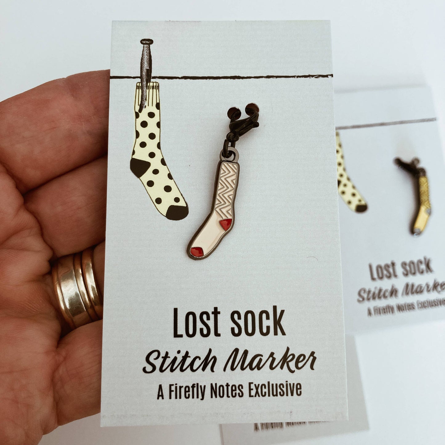 Lost Sock Single Stitch Marker from Firefly Notes