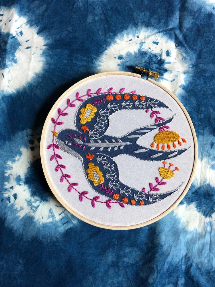 Swallow Embroidery Kit by Rikrack