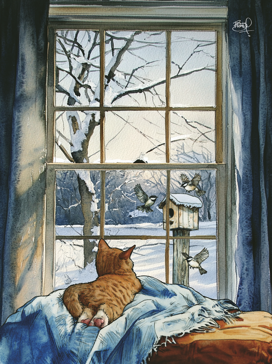 Window Shopping Greeting Card (blank inside) by Shawn Braley Illustration