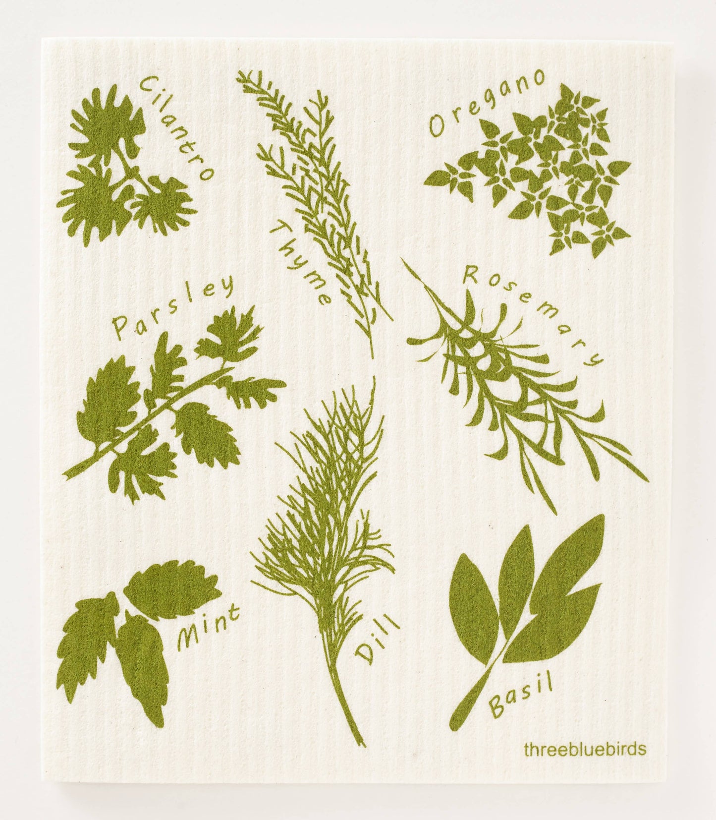 Herbs - Swedish Dishcloths by Three Blue Birds