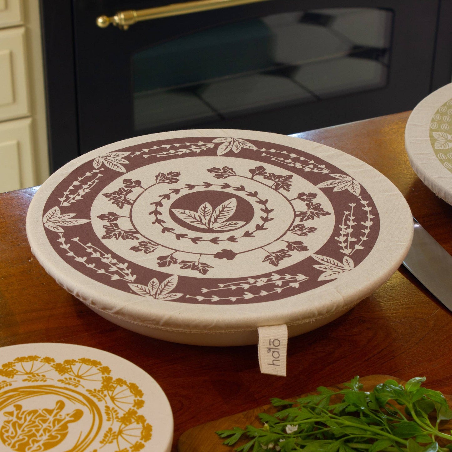 Set of 3 Herbs - Halo Dish and Bowl Cover Large