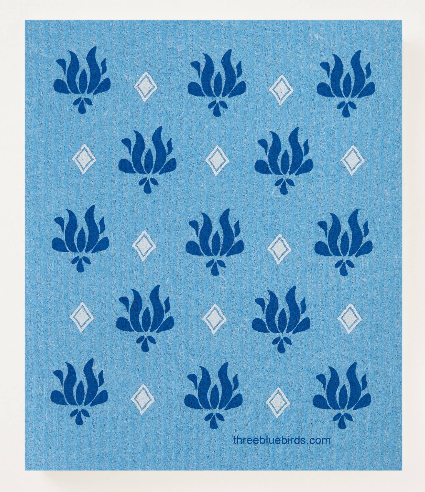 Blue Vibrant Lotus - Swedish Dishcloths by Three Blue Birds