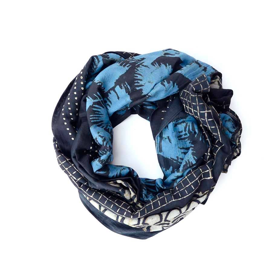 Hari Handmade Block Print Large Scarf by Ichcha