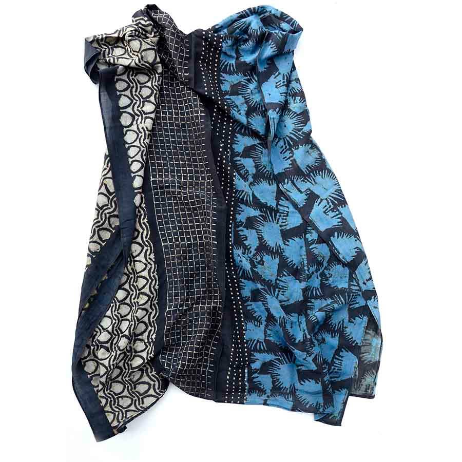 Hari Handmade Block Print Large Scarf by Ichcha