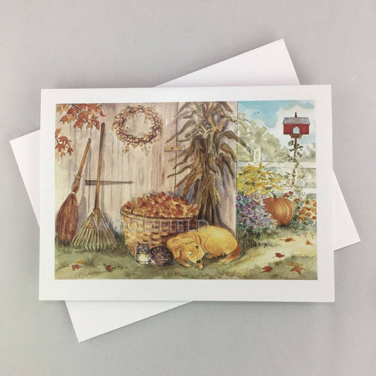 Autumn Chores - Greeting Card by Woodfield Press