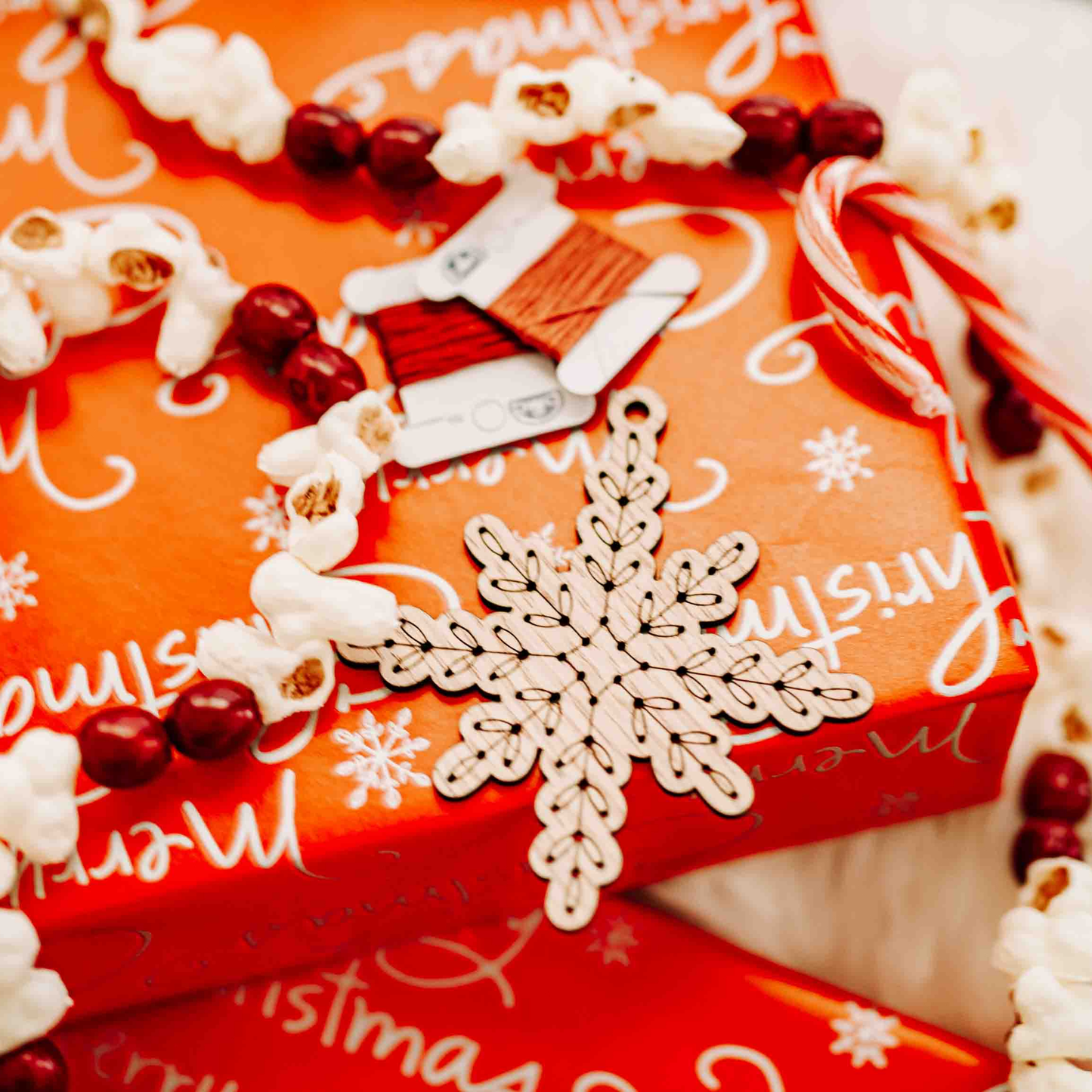 Vintage Snowflake Ornament Embroidery DIY Kit by The HNB House