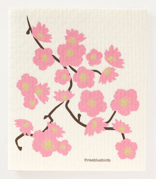 Cherry Blossoms - Swedish Dishcloths by Three Blue Birds