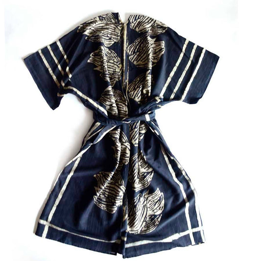 Jungle Black Lounge Kimono/Robe Beach Coverup by Ichcha - Maine Yarn & Fiber Supply