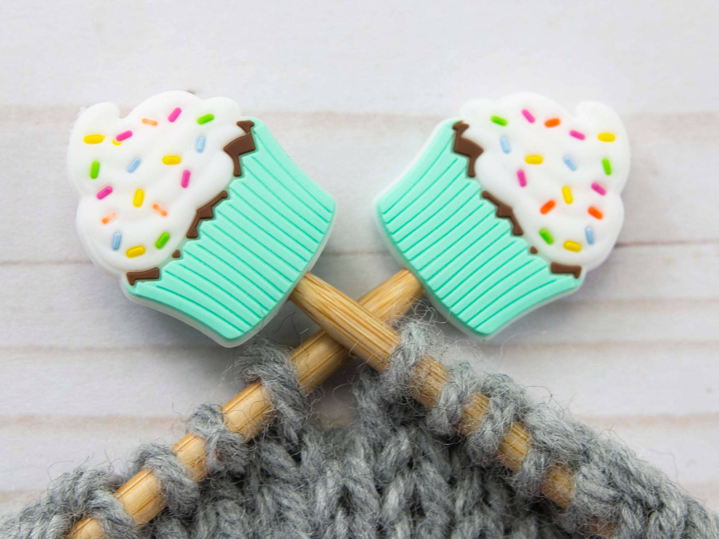 Green Cupcake Stitch Stoppers from Fox & Pine Stitches
