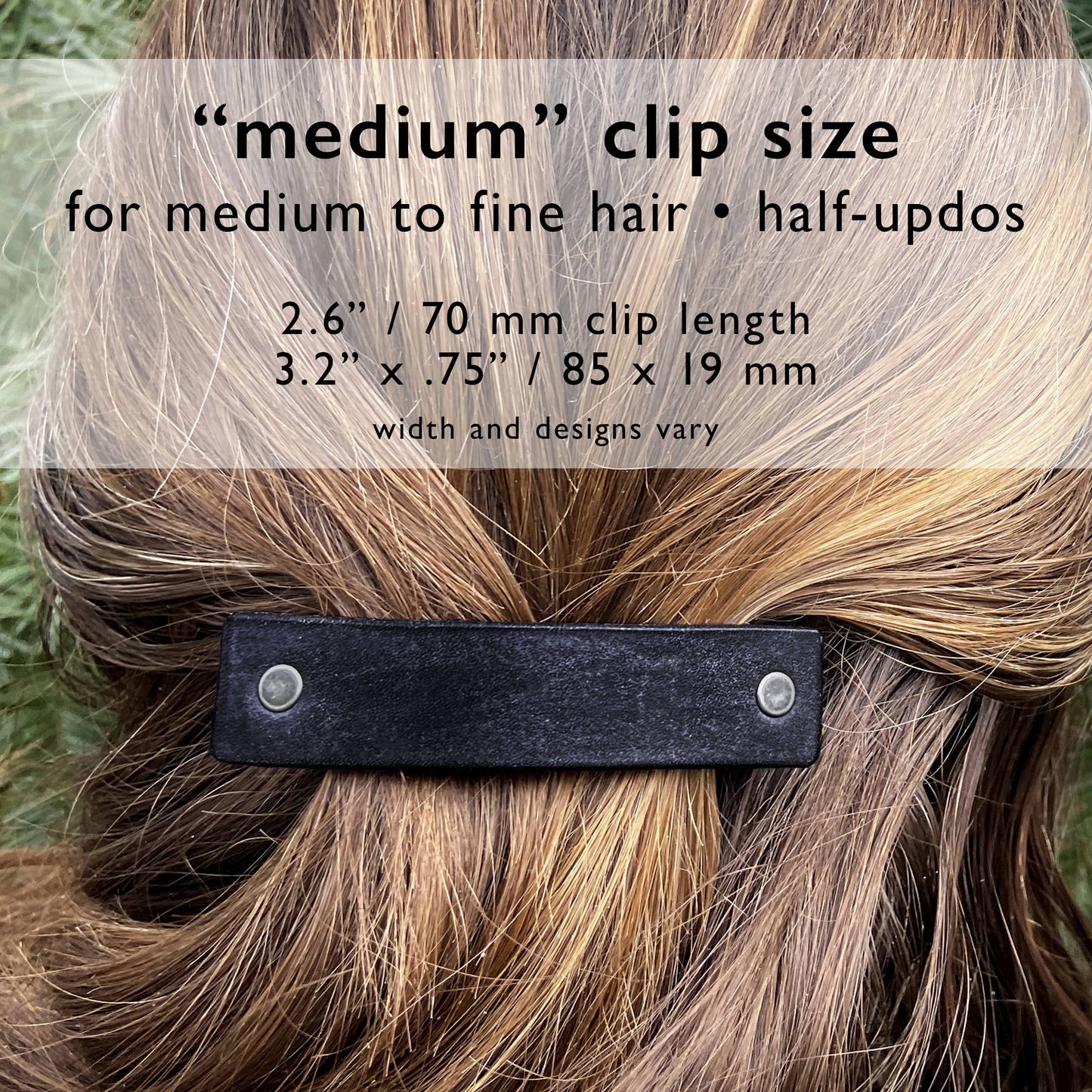 Silver & Black Juniper Branches Leather Hair Clip by PlatypusMax