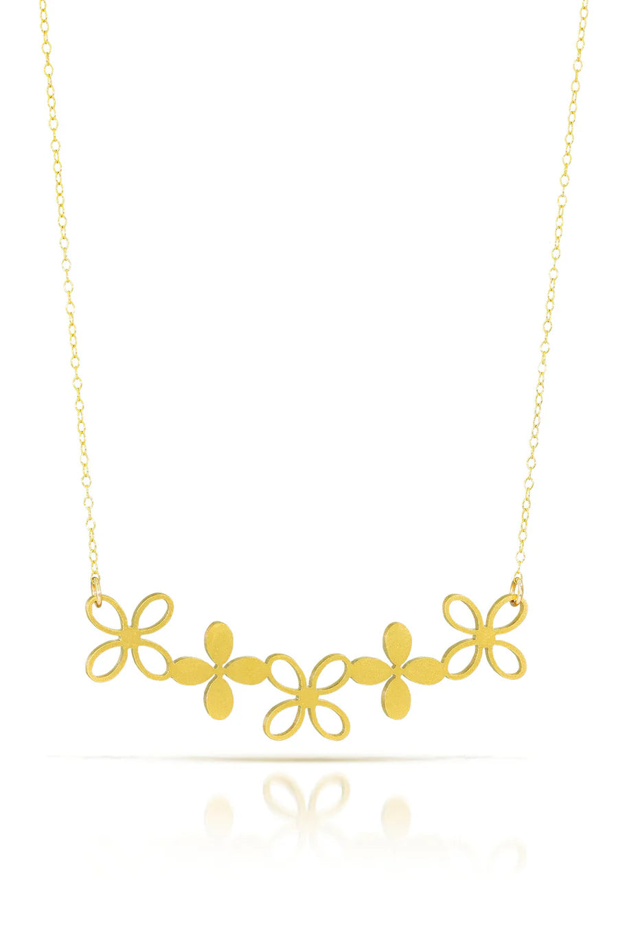 18k gold-plated Hydrangea Necklace by Spark Metal Studio - Maine Yarn & Fiber Supply