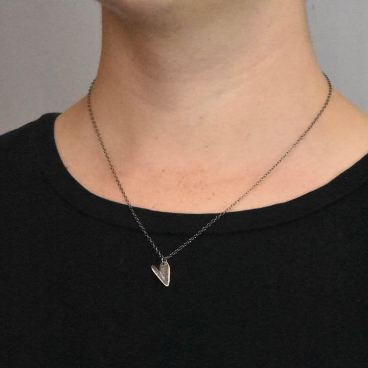 Heart Necklace in Silver by Ashley May Jewelry
