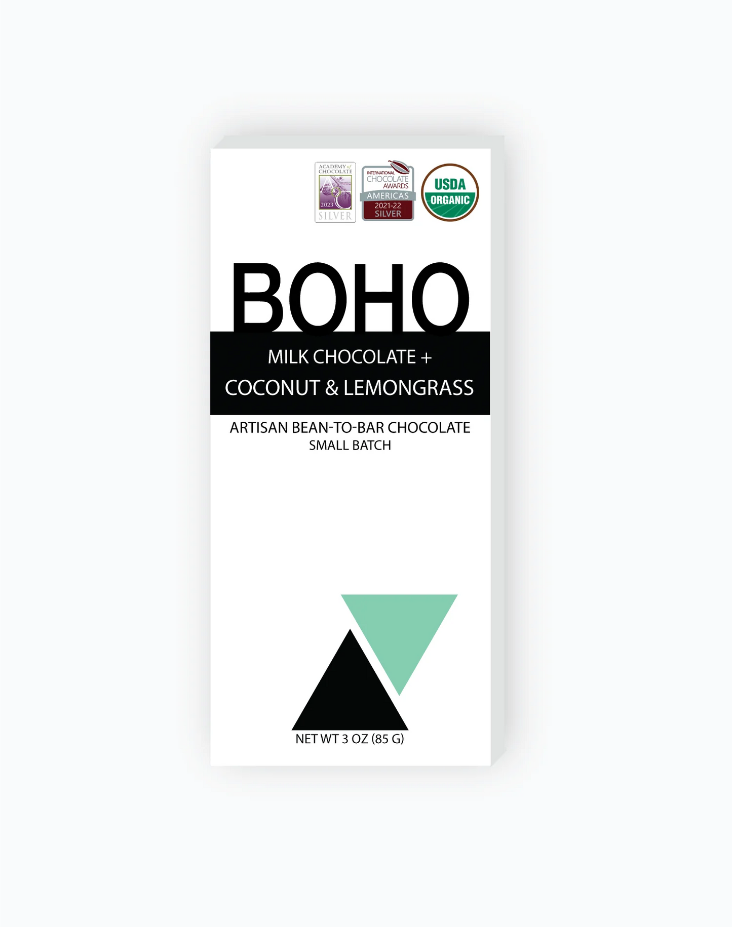Milk Chocolate Coconut & Lemongrass Bar by BOHO Chocolate