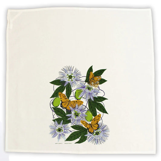 Passionflower - Flour Sack Tea Towel by Liberty Graphics - Maine Yarn & Fiber Supply