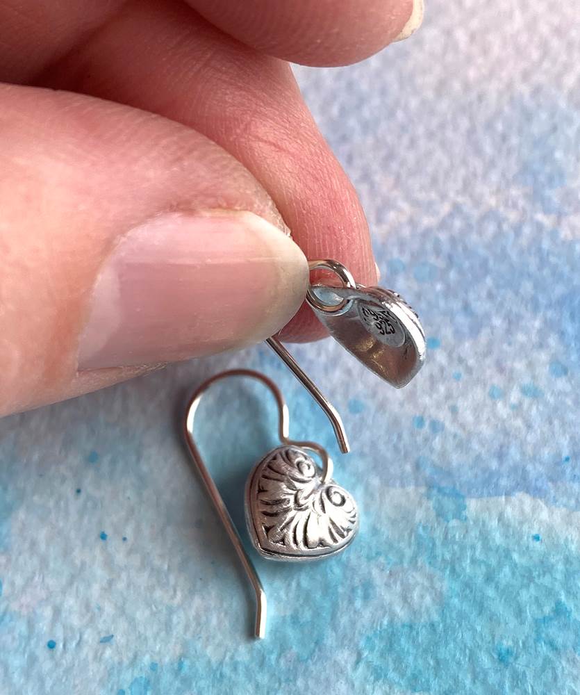 Romantic Love Fine Silver and Sterling Silver Earrings by Sprig & Sparrow Jewelry