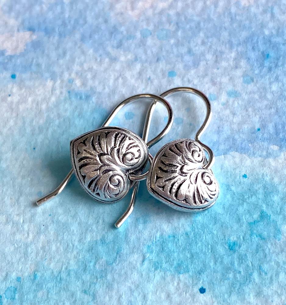 Romantic Love Fine Silver and Sterling Silver Earrings by Sprig & Sparrow Jewelry