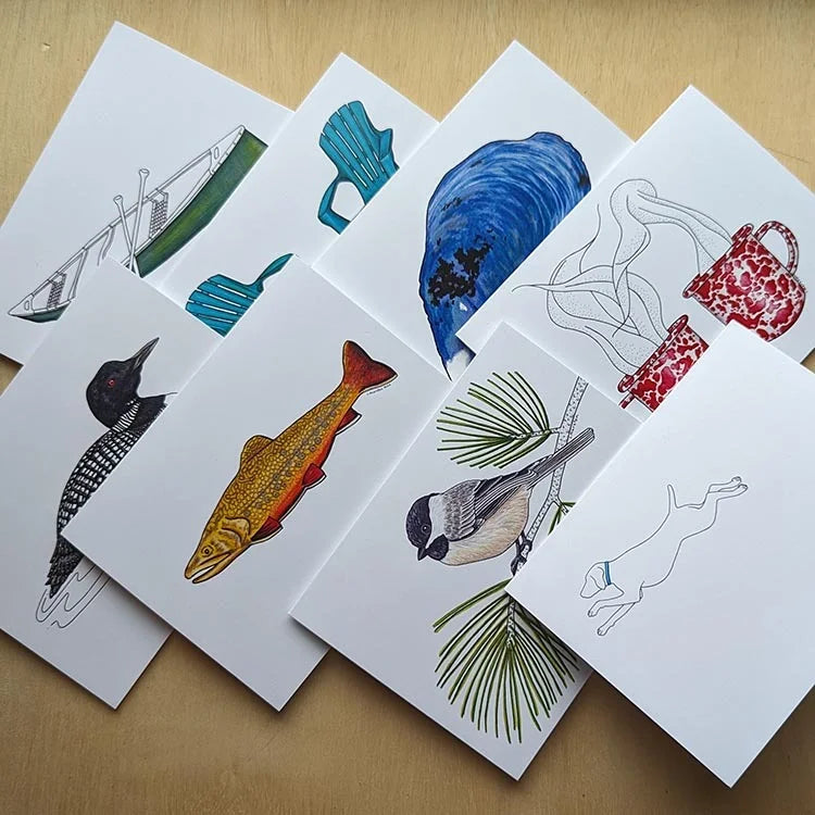Maine Camp - Boxed Set of 8 Greeting Cards by 3 Legged Dog Ink