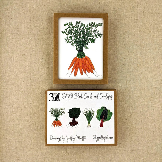 Veggie - Boxed Set of 8 Greeting Cards by 3 Legged Dog Ink