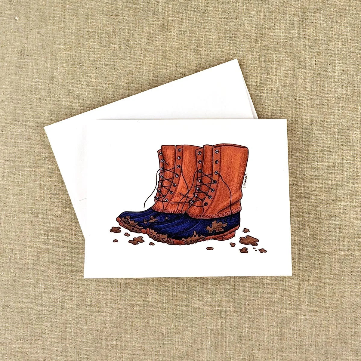 Bean Boots - Greeting Card by 3 Legged Dog Ink