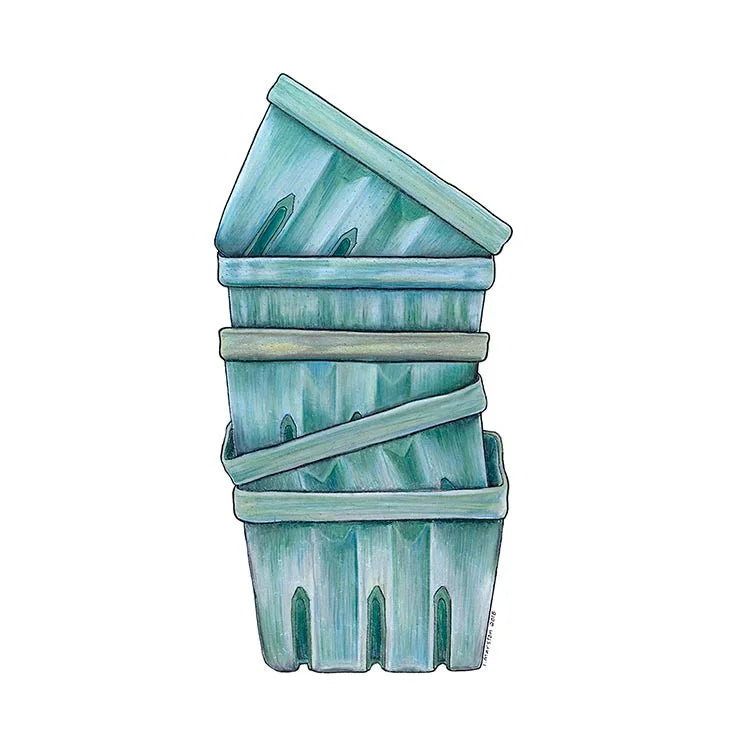 Berry Boxes - Greeting Card by 3 Legged Dog Ink