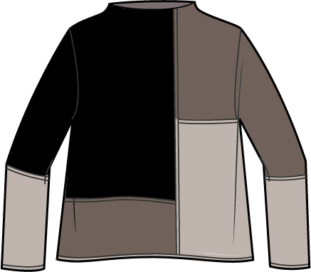 Yin Yang Funnel Neck Pullover in Truffle by Habitat Clothing