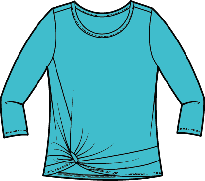 Cotton Pebble Side Twist Top in Malibu by Habitat Clothing