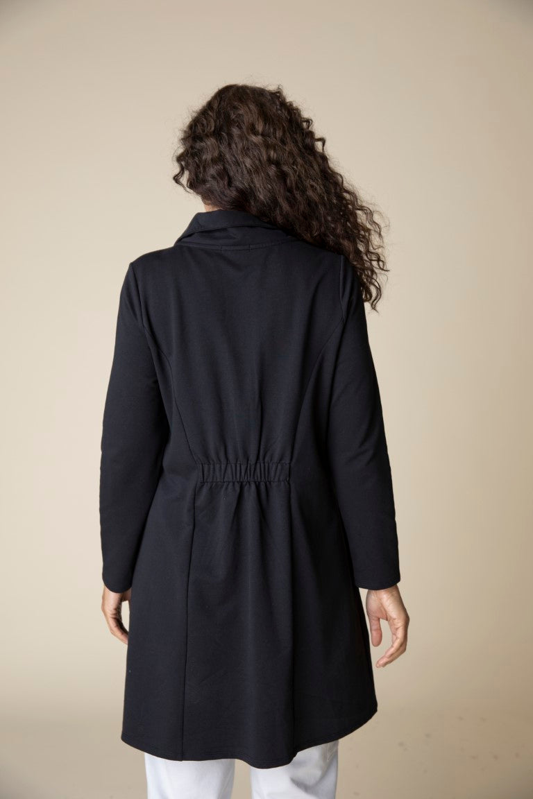 French Terry Car Coat in Black by Habitat Clothing