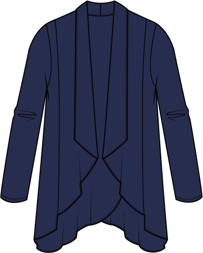 French Terry Drape Front Jacket in Navy by Habitat Clothing