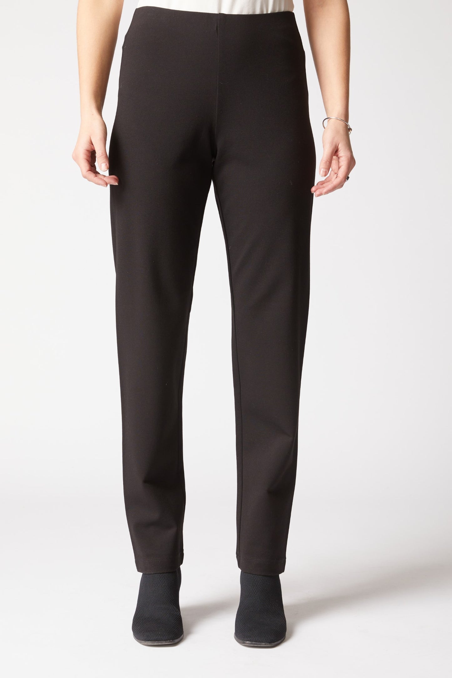 Luxe Ponte Straight Pant in Black by Habitat Clothing