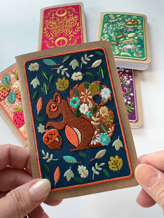 Squirrel Embroidery Pocket Notebook from Rikrack