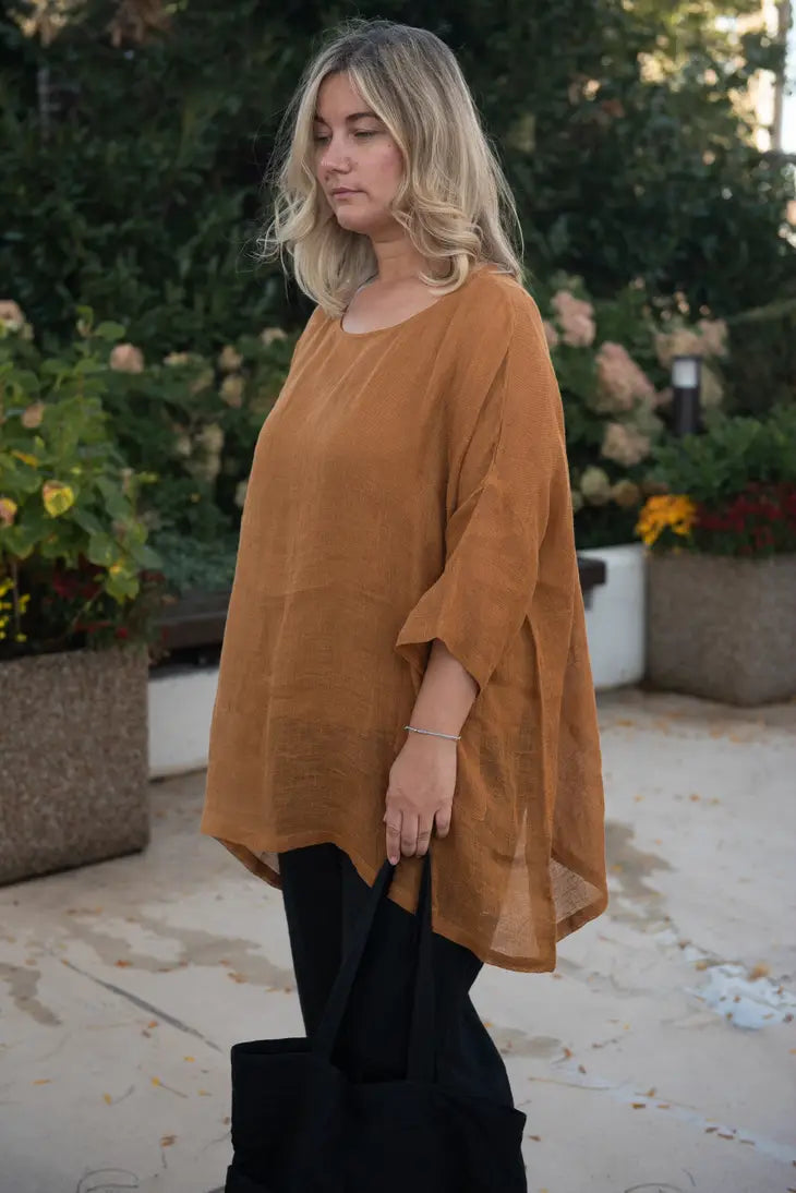 Linen Sheer (Gauze) One Size Tunic by VIKOLINO