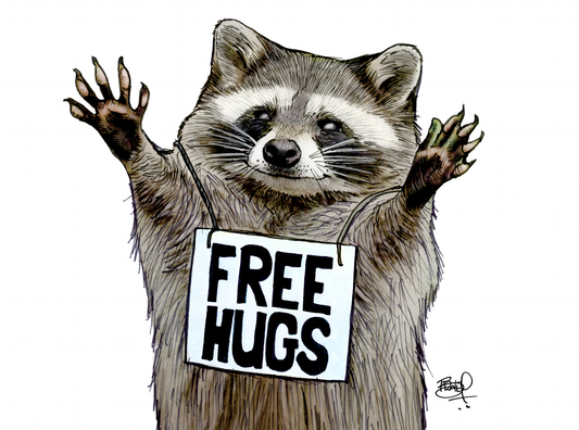 Free Hugs Greeting Card (blank inside) by Shawn Braley Illustration