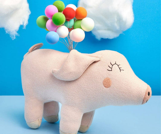Pig Plush Toy in Pink Organic Cotton by Best Years