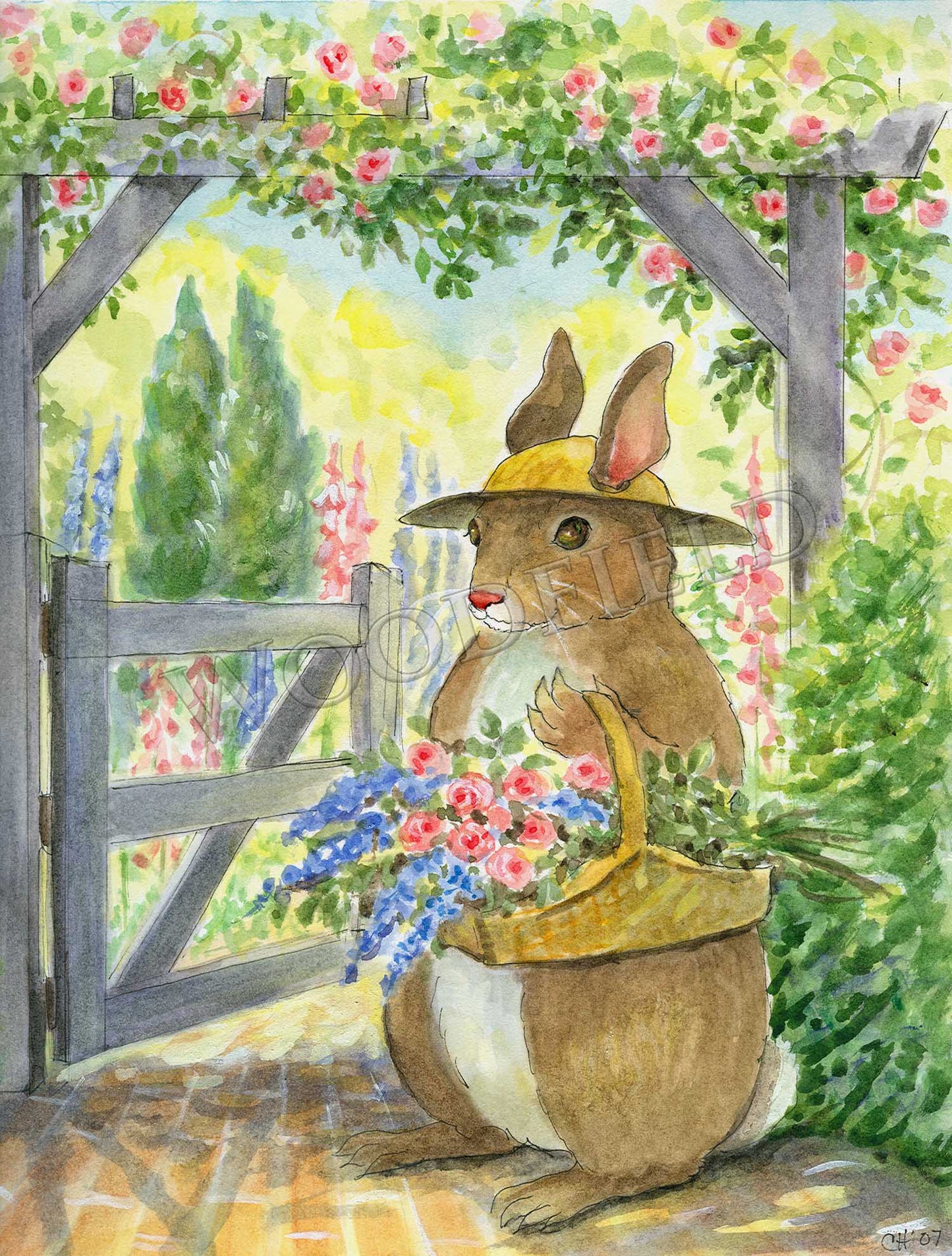 Picking Flowers - Greeting Card by Woodfield Press