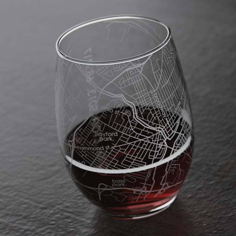 Bangor, Maine Stemless Wine Glass by Well Told - Maine Yarn & Fiber Supply