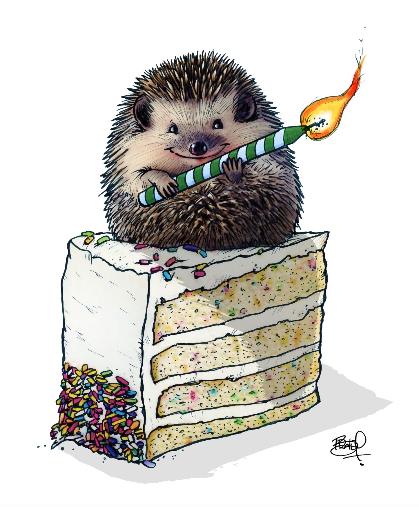 Sitting Pretty Greeting Card (blank inside) by Shawn Braley Illustration