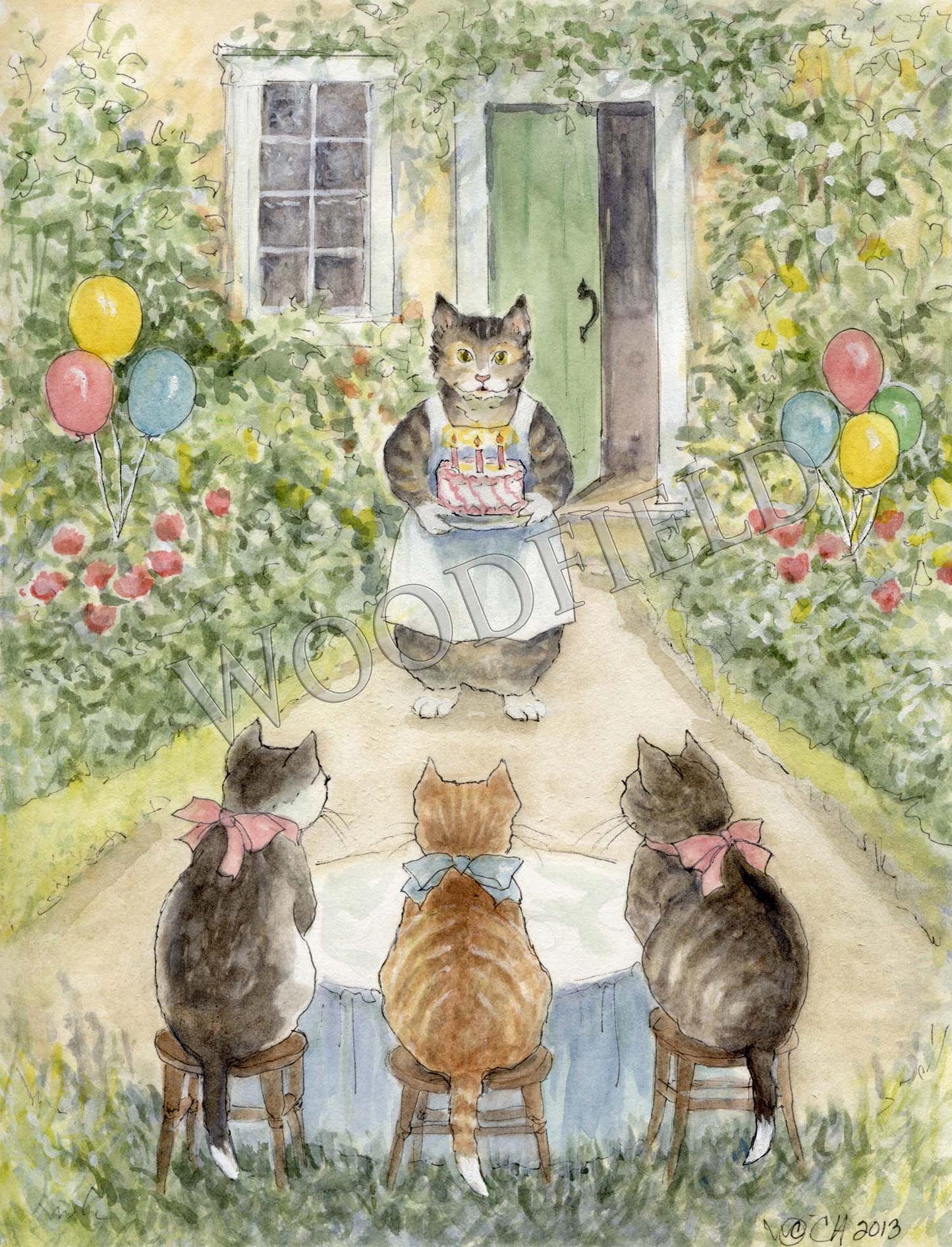 Kittens' Birthday - Greeting Card by Woodfield Press