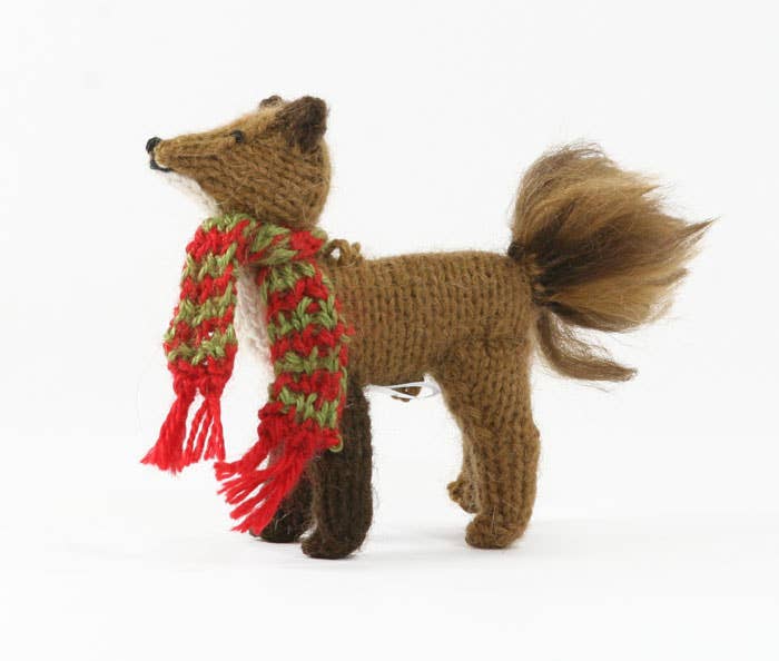 Fox in Scarf Ornament by Melange Collection