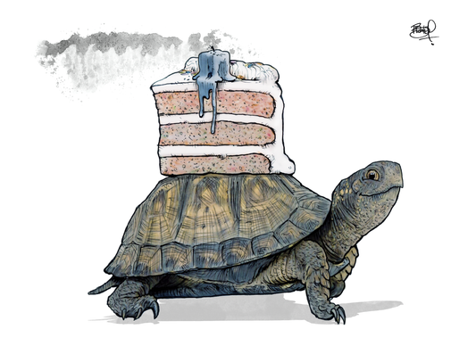 Slowpoke - Greeting Card (blank inside) by Shawn Braley Illustration