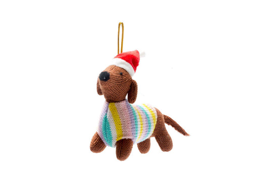 Dachshund in Pretty Pastel Jumper Ornament from Best Years Ltd