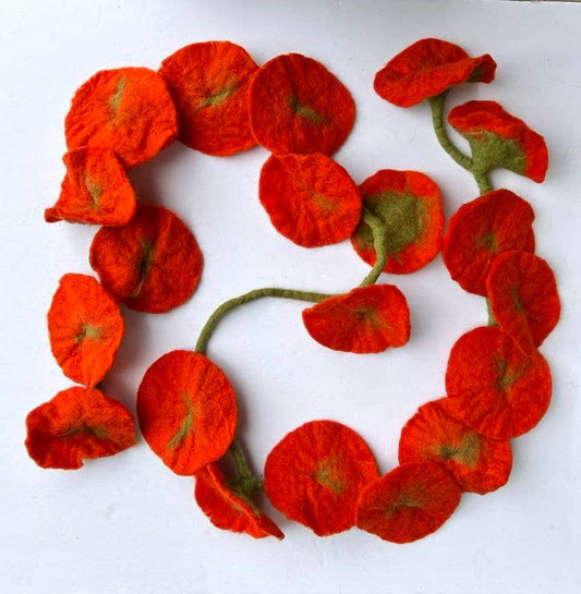 Orange - Felt Flower Vine Garland by The Winding Road