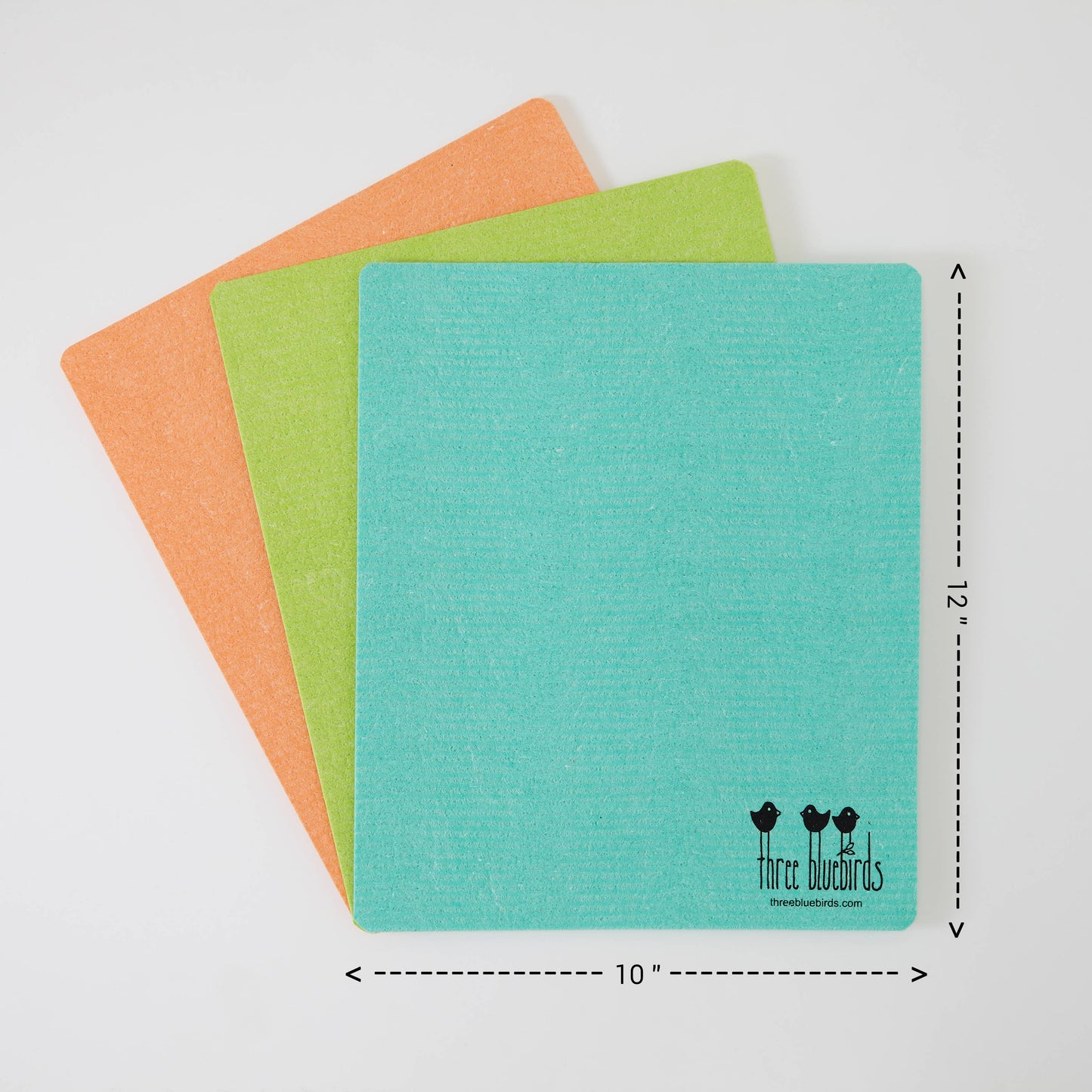 Large Size Swedish Dishcloths (10 x 12 in), Set of 3 - Swedish Dishcloths by Three Blue Birds